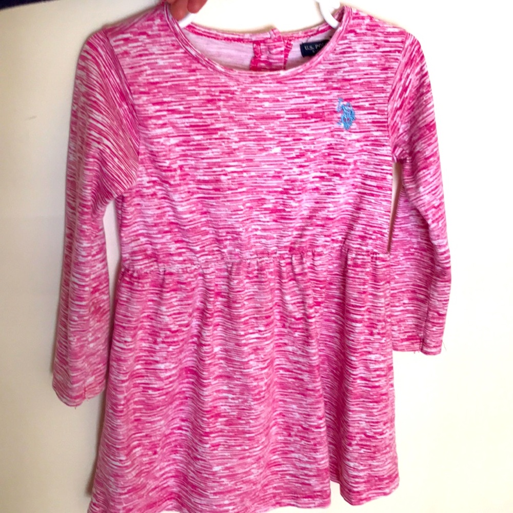 Pink/White Long Sleeve Dress